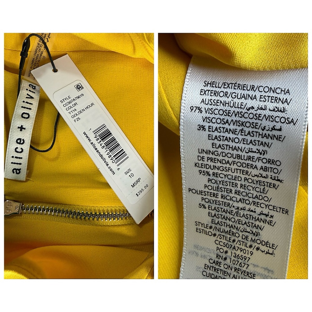 Alice + Olivia Vera Yellow Cropped Tank Top - Picture 10 of 11